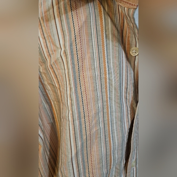 FACONNABLE 100% Cotton Striped Short Sleeve Button Down Shirt. Size Large - Picture 6 of 10